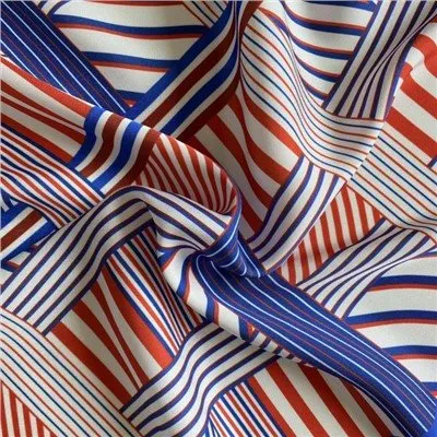 Stil Preppy Twill Stripe Aħmar U Blu